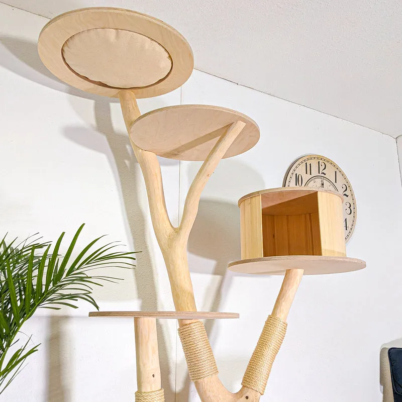 Naturkratzbaum 4528 Kratzbaum Natur Holz Design 215 cm hoch Katzenbaum