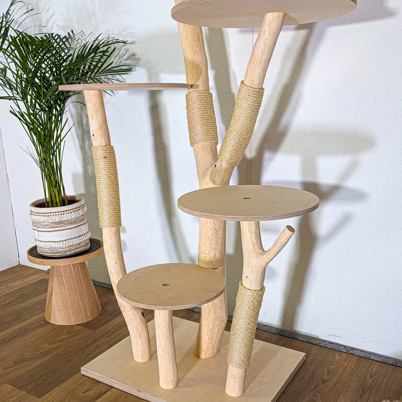 Naturkratzbaum 4528 Kratzbaum Natur Holz Design 215 cm hoch Katzenbaum