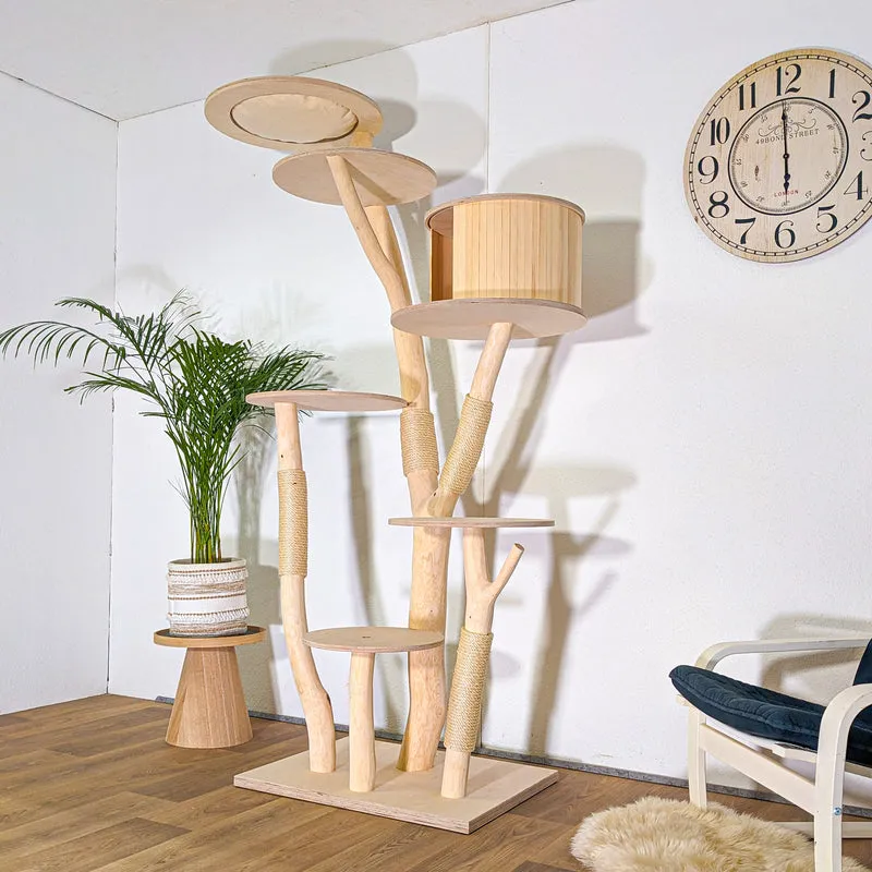 Naturkratzbaum 4528 Kratzbaum Natur Holz Design 215 cm hoch Katzenbaum