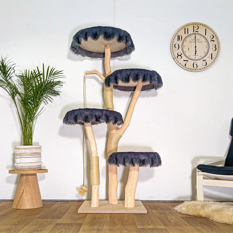 RESERVIERT - Naturkratzbaum 4527 Kratzbaum Natur Holz Design 175 cm hoch Katzenbaum