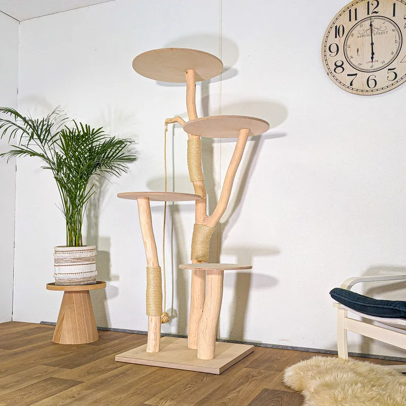 RESERVIERT - Naturkratzbaum 4527 Kratzbaum Natur Holz Design 175 cm hoch Katzenbaum