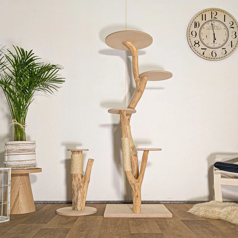 RESERVIERT - Naturkratzbaum KA069 Kratzbaum Natur Holz Design 160 cm hoch Katzenbaum