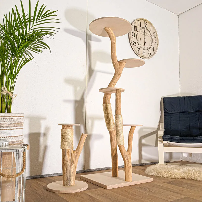 RESERVIERT - Naturkratzbaum KA069 Kratzbaum Natur Holz Design 160 cm hoch Katzenbaum