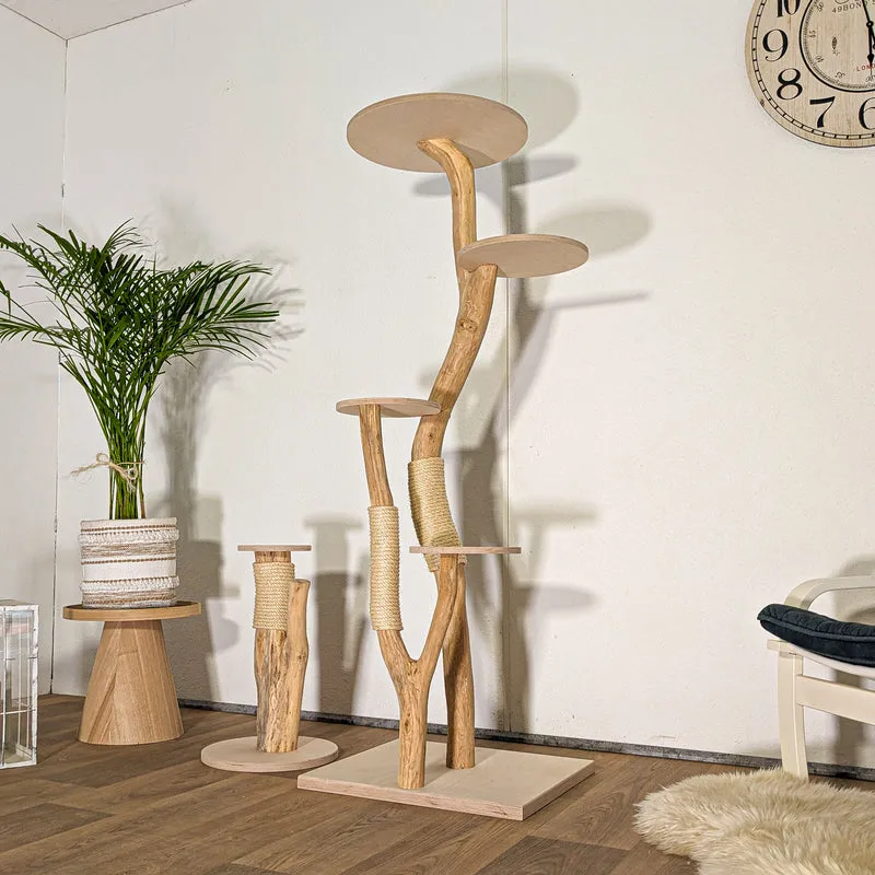 RESERVIERT - Naturkratzbaum KA069 Kratzbaum Natur Holz Design 160 cm hoch Katzenbaum