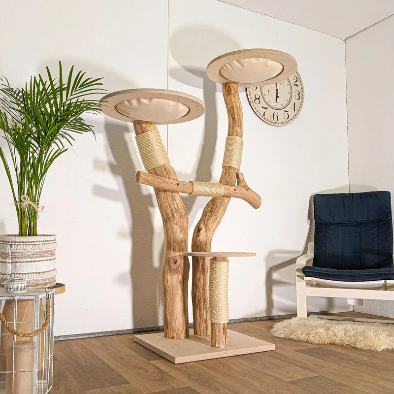 Naturkratzbaum 4525 Kratzbaum Natur Holz Design 173 cm hoch Katzenbaum