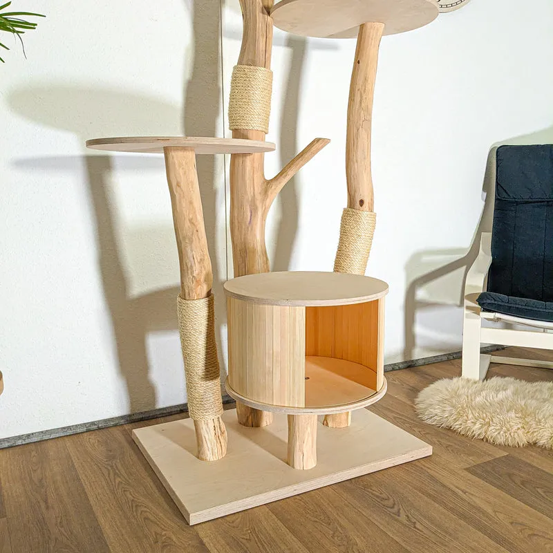 Naturkratzbaum 4524 Kratzbaum Natur Holz Design 195 cm hoch Katzenbaum