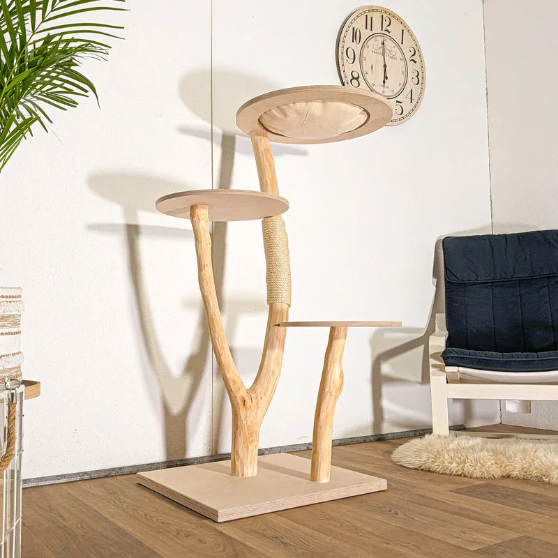 Naturkratzbaum 4523 Kratzbaum Natur Holz Design 133 cm hoch Katzenbaum