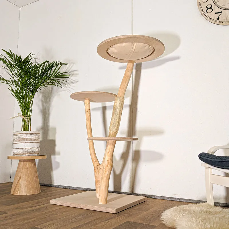 Naturkratzbaum 4523 Kratzbaum Natur Holz Design 133 cm hoch Katzenbaum
