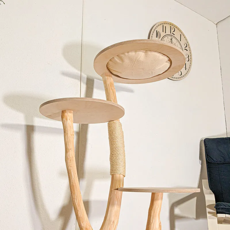 Naturkratzbaum 4523 Kratzbaum Natur Holz Design 133 cm hoch Katzenbaum