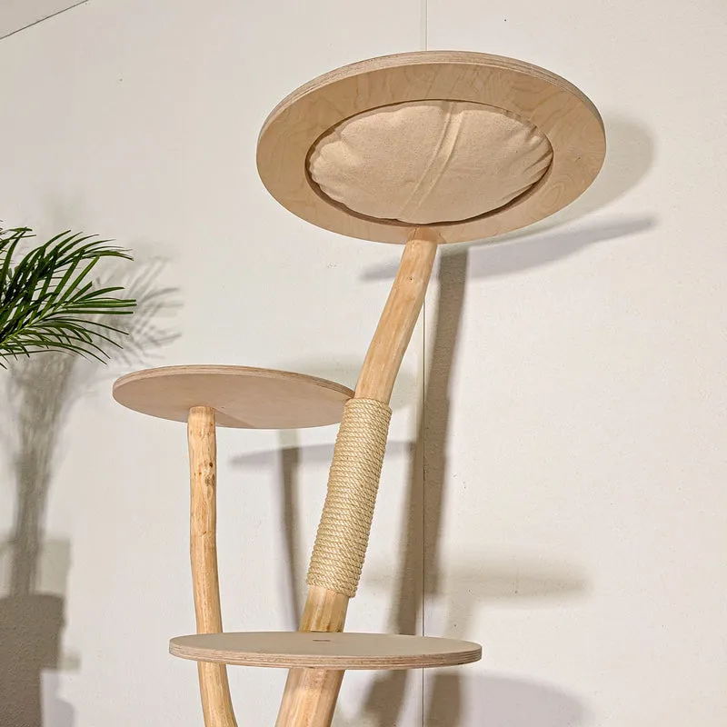 Naturkratzbaum 4523 Kratzbaum Natur Holz Design 133 cm hoch Katzenbaum