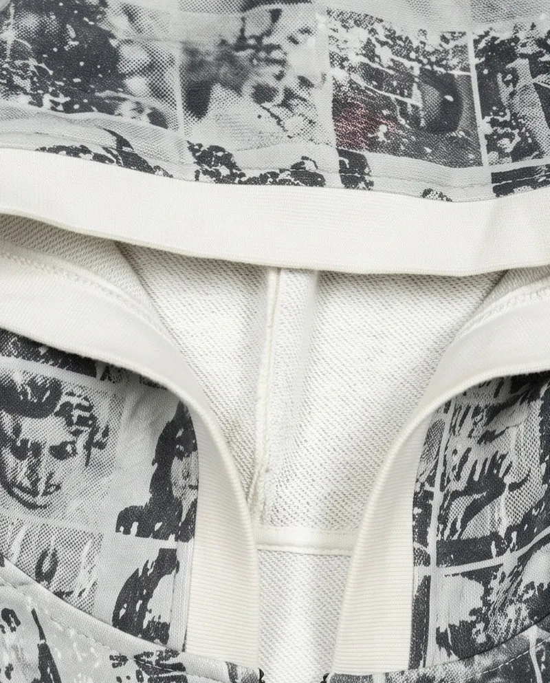 KIIKIO Vintage Graphic Collage Zip-Up Hoodie