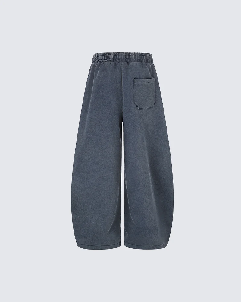 KIIKIO Washed Gothic Cross Graphic Wide Leg Sweatpants