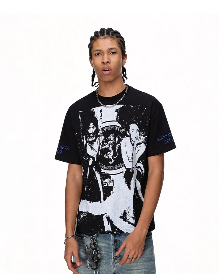 KIIKIO Vintage Portrait Graphic Contrast Tee
