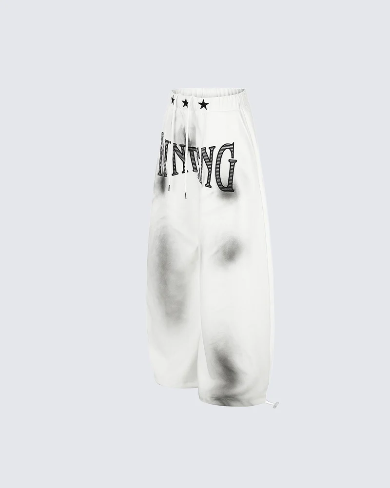 KIIKIO Dark Star Letter Oversized Wide Leg Sweatpants