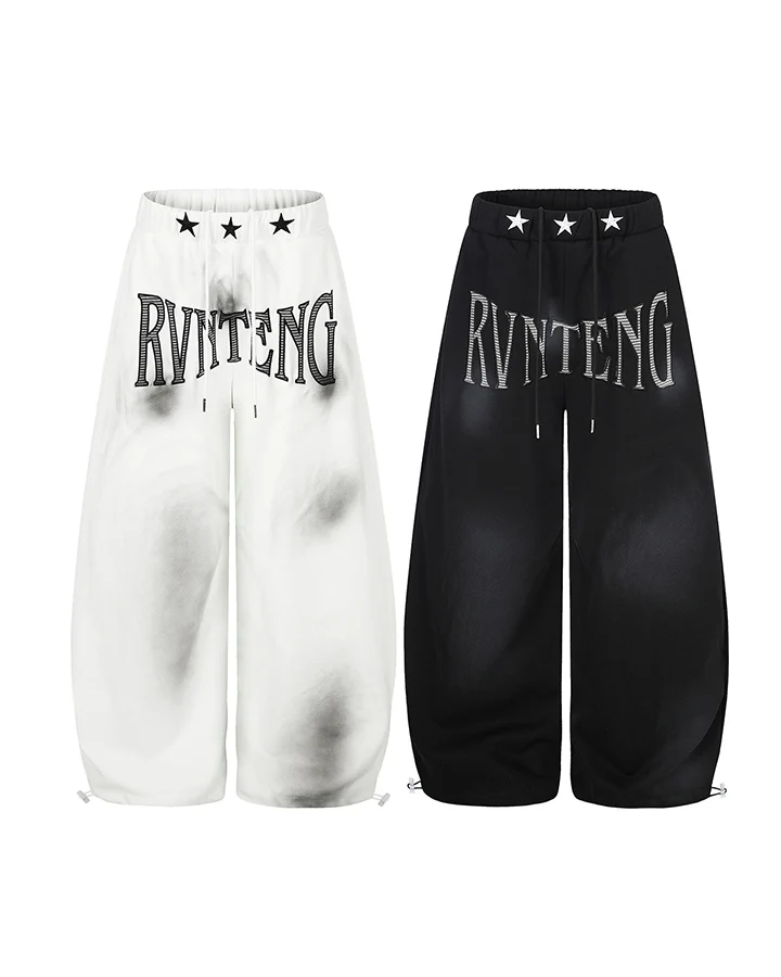 KIIKIO Dark Star Letter Oversized Wide Leg Sweatpants