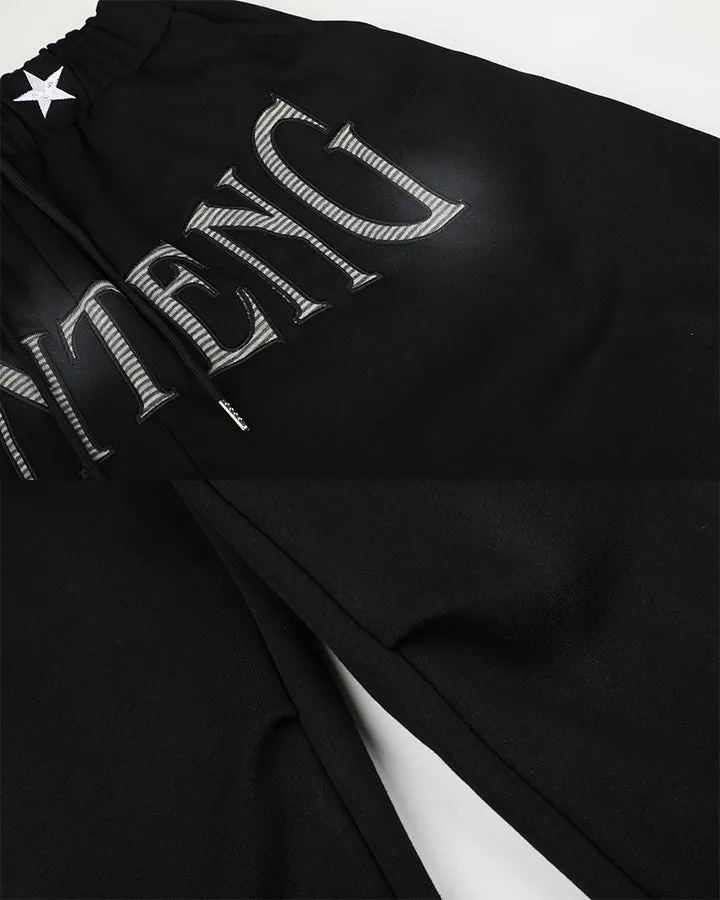 KIIKIO Dark Star Letter Oversized Wide Leg Sweatpants