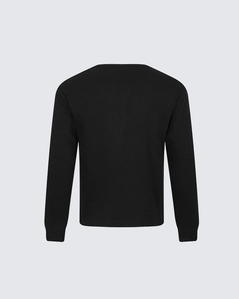 KIIKIO Dark Vintage Distressed Graphic Long Sleeve Tee