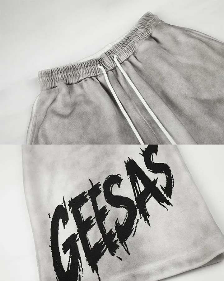 KIIKIO Washed Graffiti Wide Leg Sweatpants