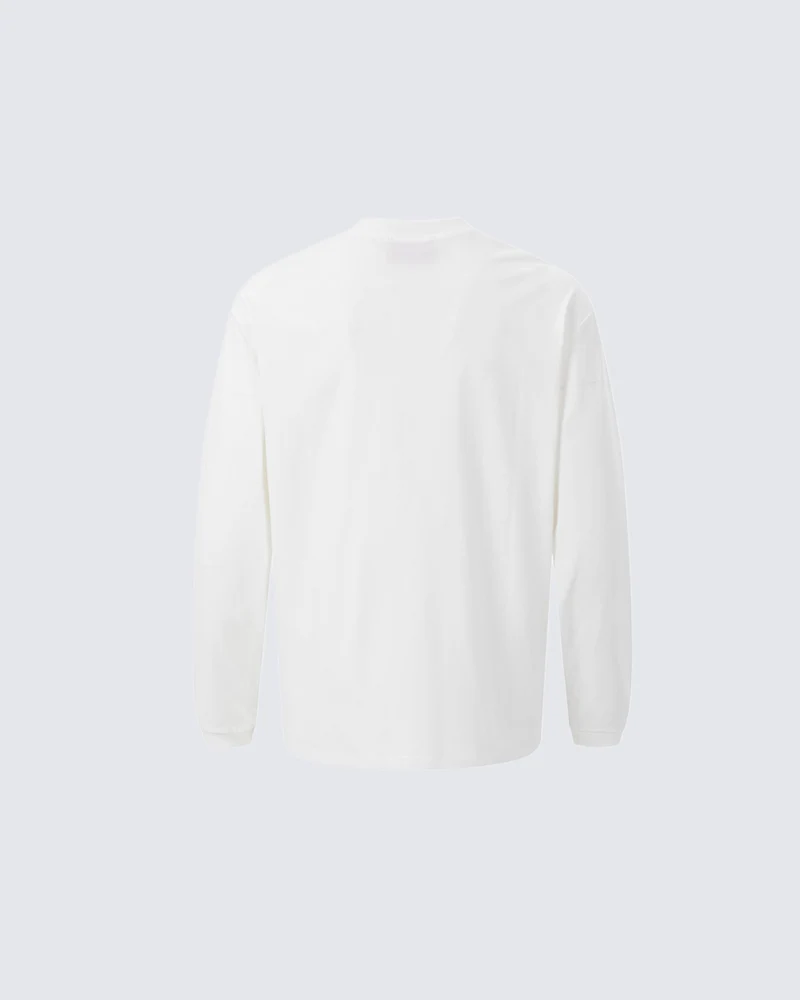 KIIKIO Dark Gothic Distressed Letter Graphic Long Sleeve Tee