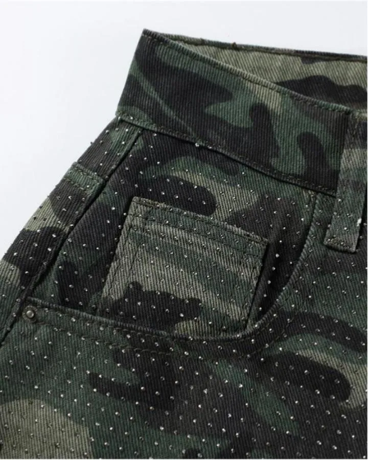 KIIKO Vintage Camouflage Wide Leg Cargo Pants