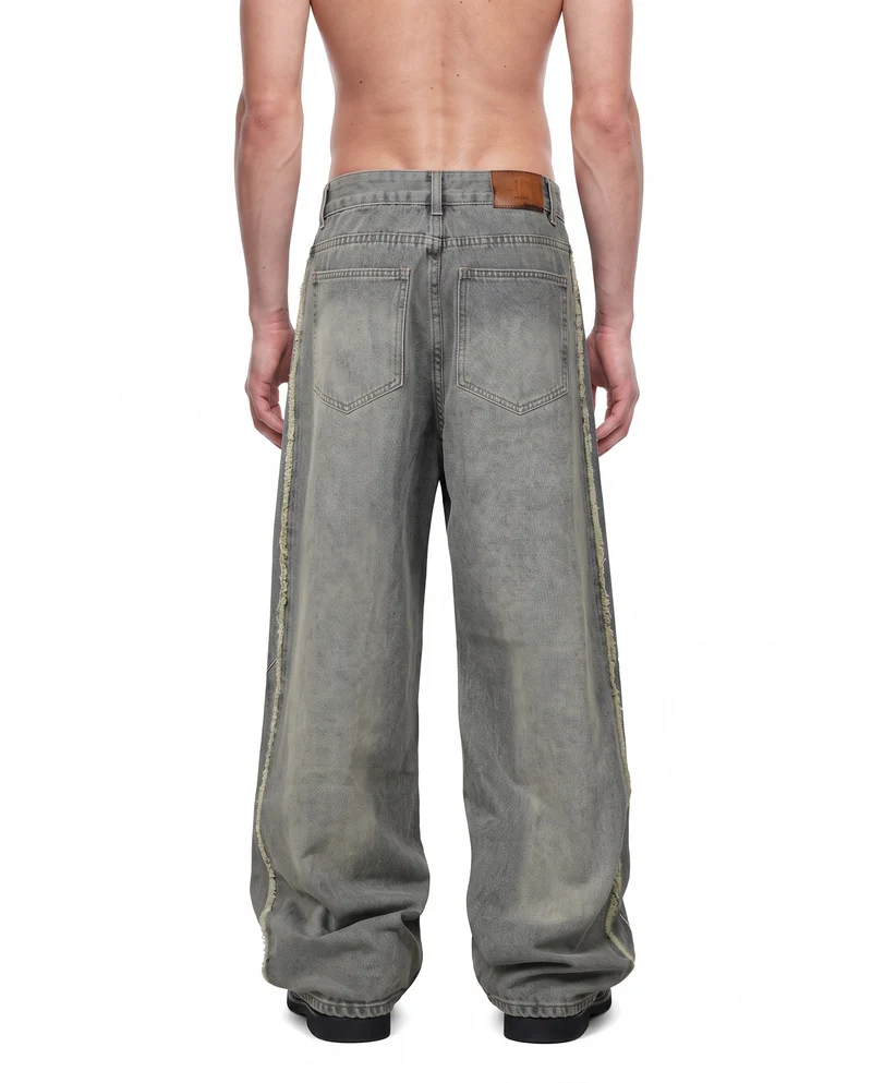 KIIKIO Vintage Washed Wide Leg Denim Jeans