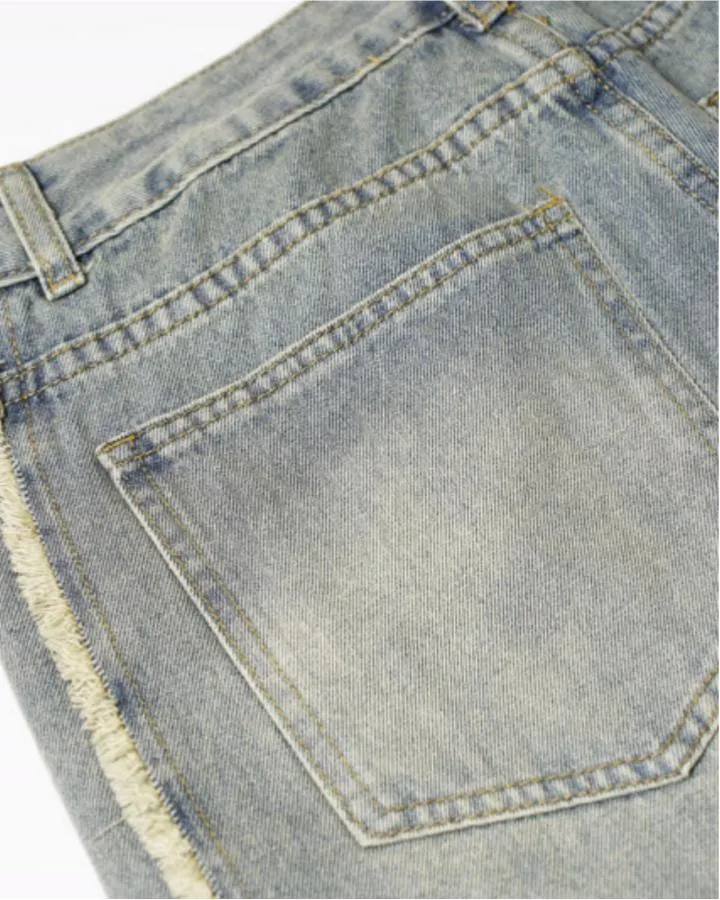KIIKIO Vintage Washed Wide Leg Denim Jeans