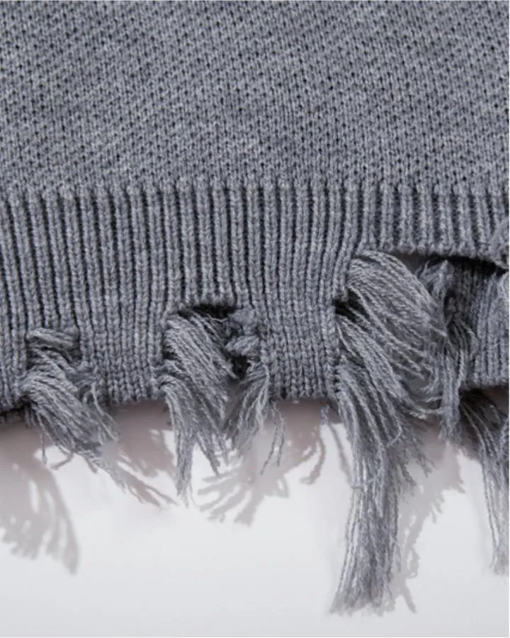 KIIKIO Distressed Vintage Graphic Knit Sweater