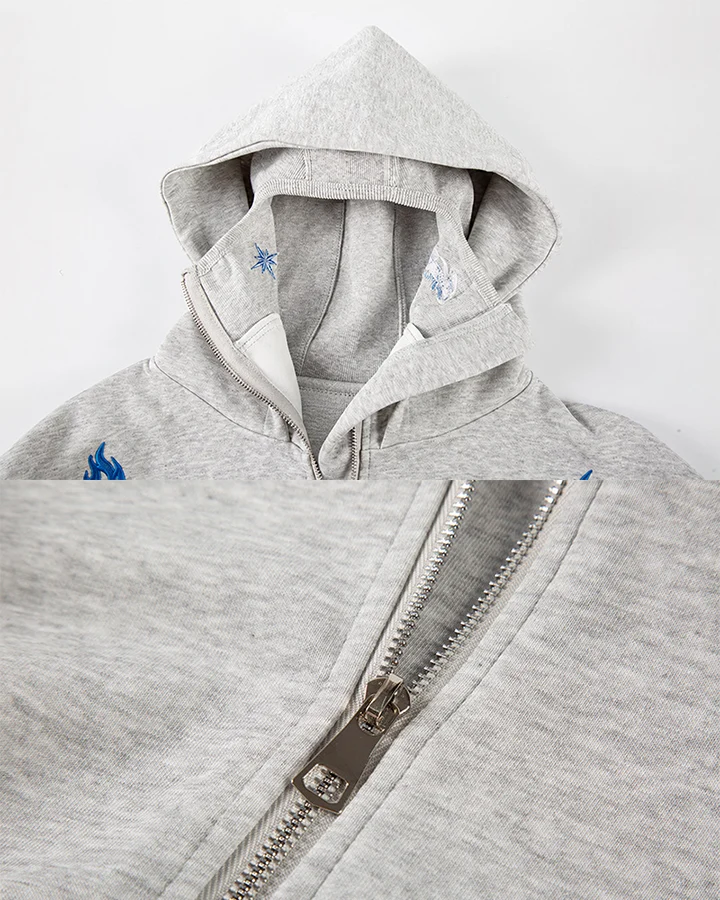 KIIKIO Dark Flame Mask Hood Zip Jacket