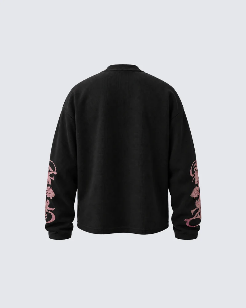 KIIKIO Gothic Vintage Graphic Oversized Long Sleeve Tee