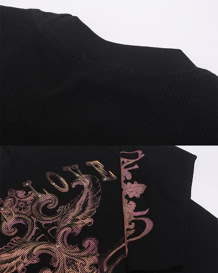 KIIKIO Gothic Vintage Graphic Oversized Long Sleeve Tee