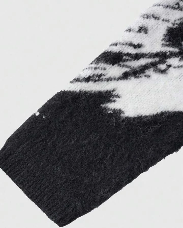 KIIKIO Vintage Abstract Pattern Zip-Up Hoodie