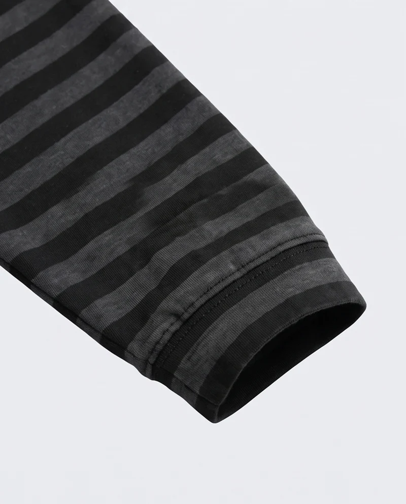 KIIKIO Vintage Striped Graphic Long Sleeve T-Shirt