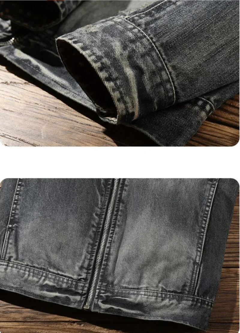 KIIKIO American Vintage Washed Denim Zip-Up Jacket