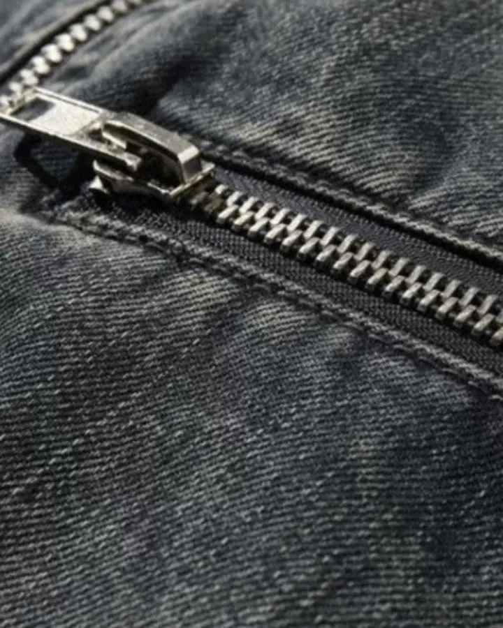 KIIKIO American Vintage Washed Denim Zip-Up Jacket