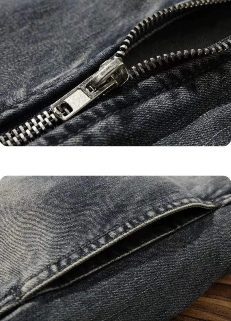 KIIKIO American Vintage Washed Denim Zip-Up Jacket