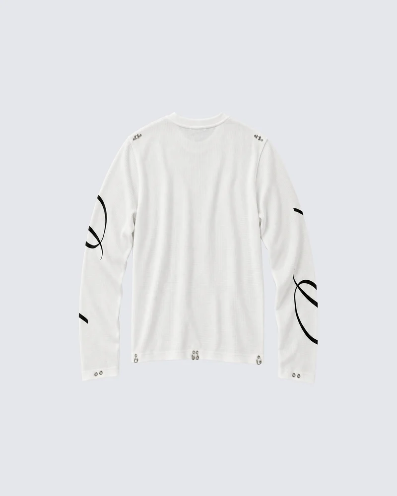 KIIKO Retro Graphic Distressed Long Sleeve T-Shirt