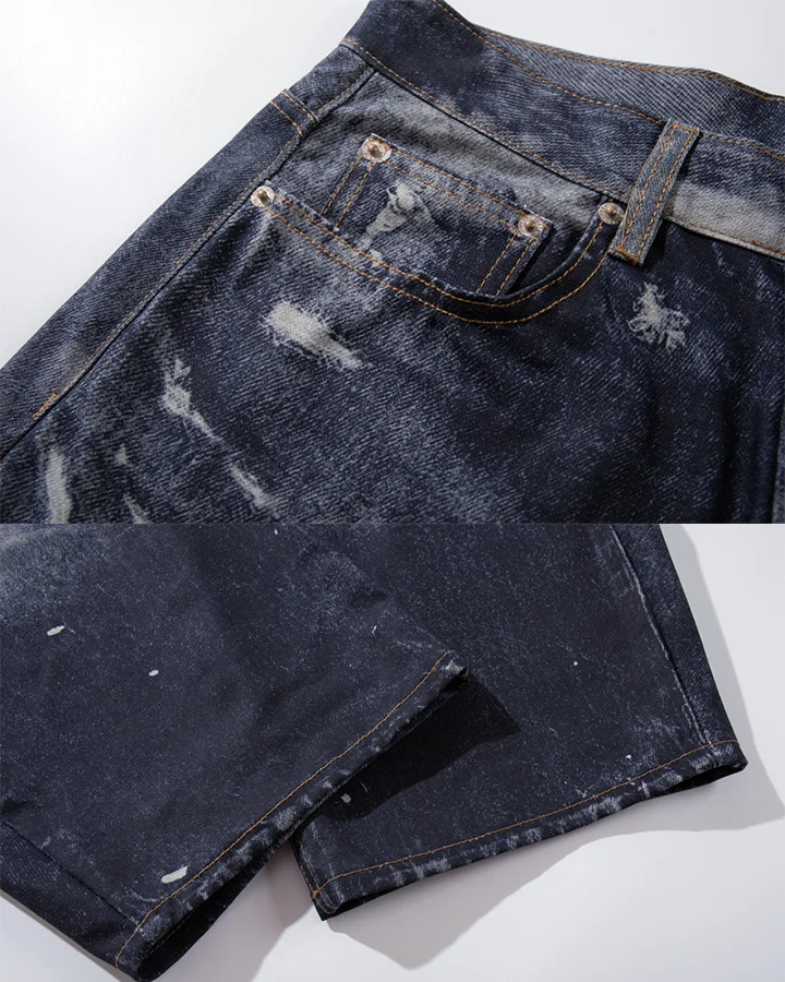 KIIKIO Vintage Distressed Washed Wide Leg Jeans