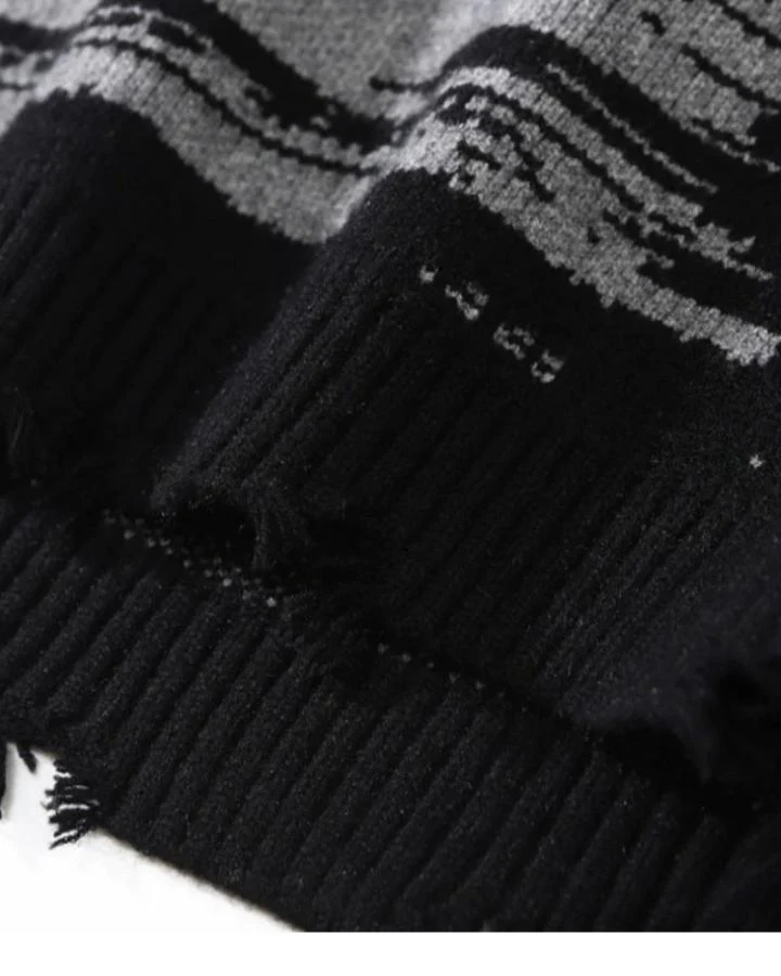 KIIKIO Distressed Gradient Knit Sweater