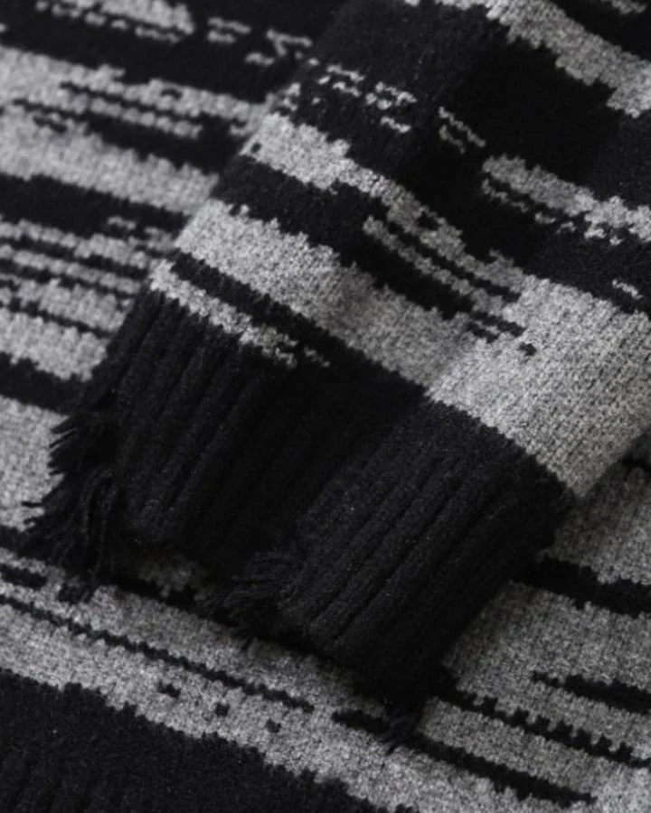 KIIKIO Distressed Gradient Knit Sweater