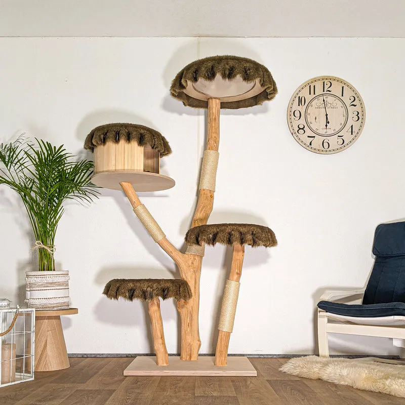 Naturkratzbaum 4522 Kratzbaum Natur Holz Design 185 cm hoch Katzenbaum