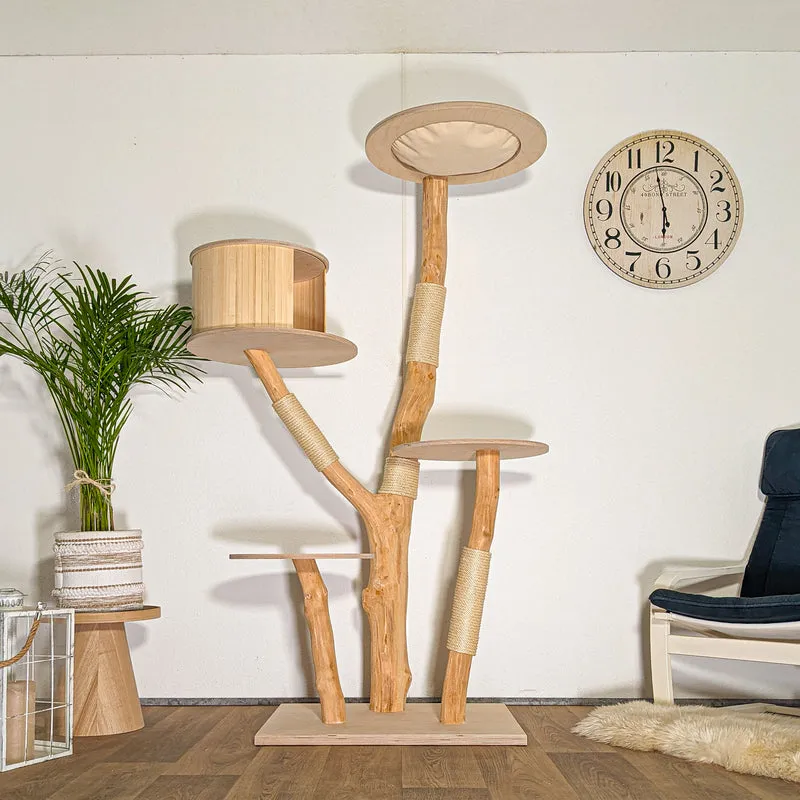 Naturkratzbaum 4522 Kratzbaum Natur Holz Design 185 cm hoch Katzenbaum