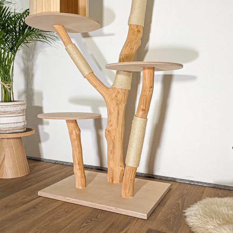 Naturkratzbaum 4522 Kratzbaum Natur Holz Design 185 cm hoch Katzenbaum