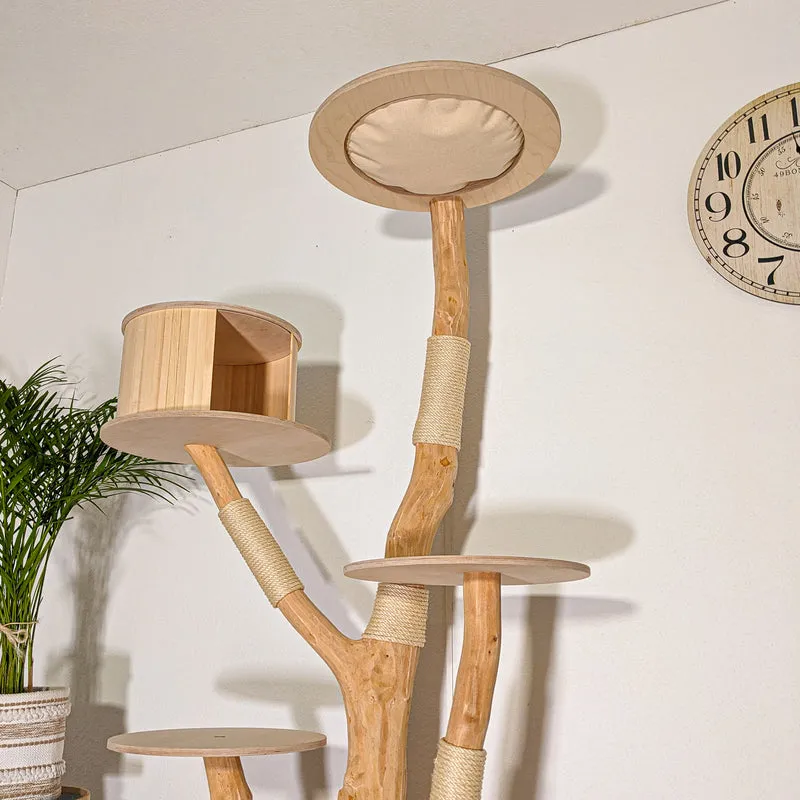 Naturkratzbaum 4522 Kratzbaum Natur Holz Design 185 cm hoch Katzenbaum