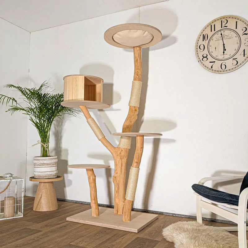 Naturkratzbaum 4522 Kratzbaum Natur Holz Design 185 cm hoch Katzenbaum