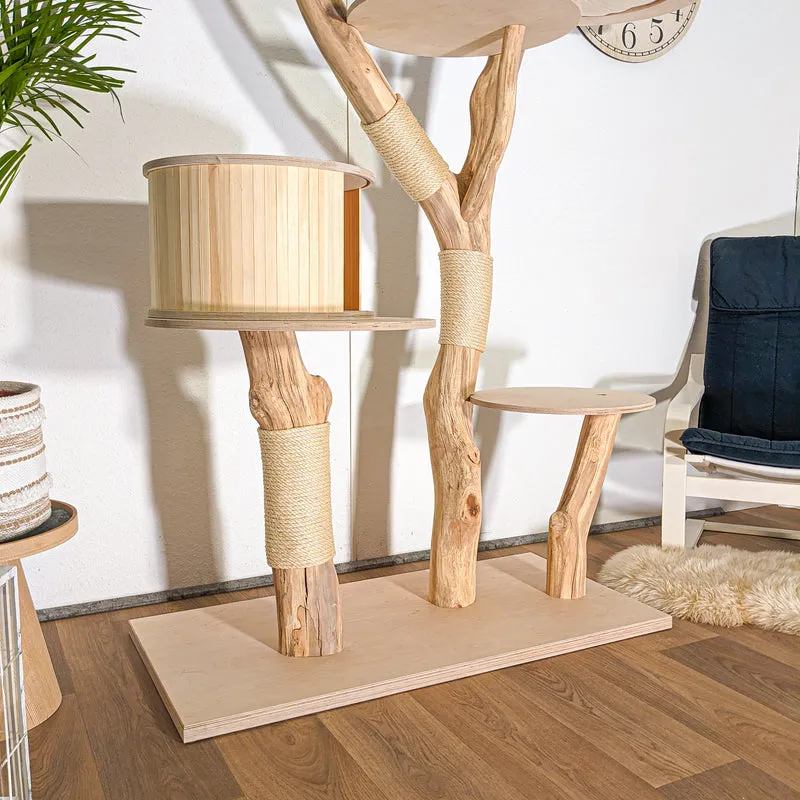 Naturkratzbaum 4521 Kratzbaum Natur Holz Design 195 cm hoch Katzenbaum