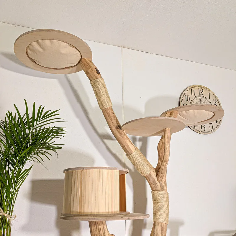 Naturkratzbaum 4521 Kratzbaum Natur Holz Design 195 cm hoch Katzenbaum