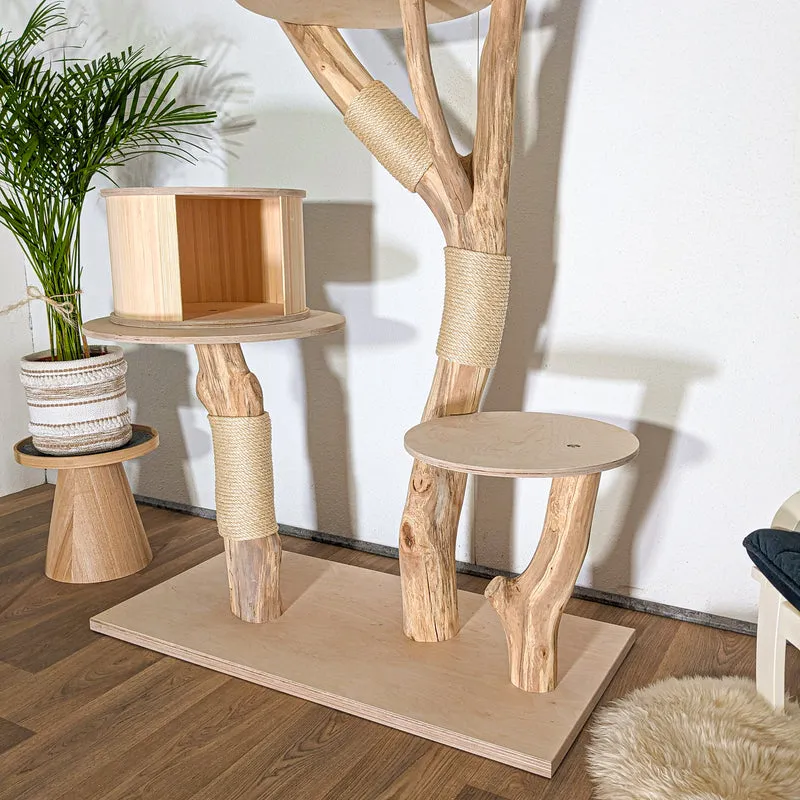 Naturkratzbaum 4521 Kratzbaum Natur Holz Design 195 cm hoch Katzenbaum