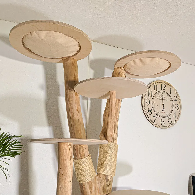 Naturkratzbaum 4520 Kratzbaum Natur Holz Design 205 cm hoch Katzenbaum