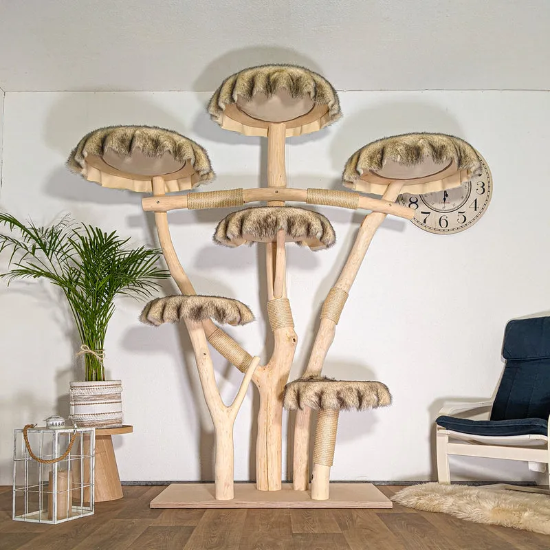 Naturkratzbaum 4519 Kratzbaum Natur Holz Design 210 cm hoch Katzenbaum