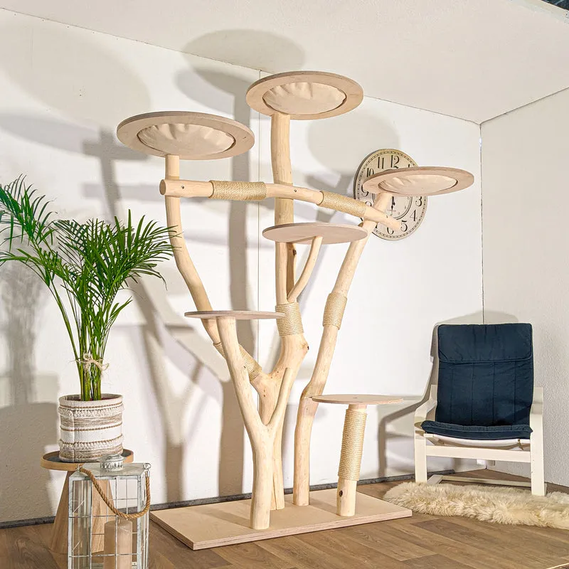 Naturkratzbaum 4519 Kratzbaum Natur Holz Design 210 cm hoch Katzenbaum